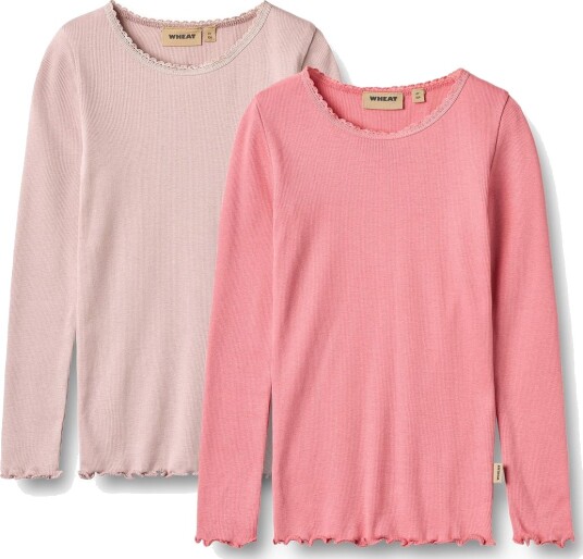 Wheat Genser Reese 2x Rib Pink Lilac (128 / 8 år)