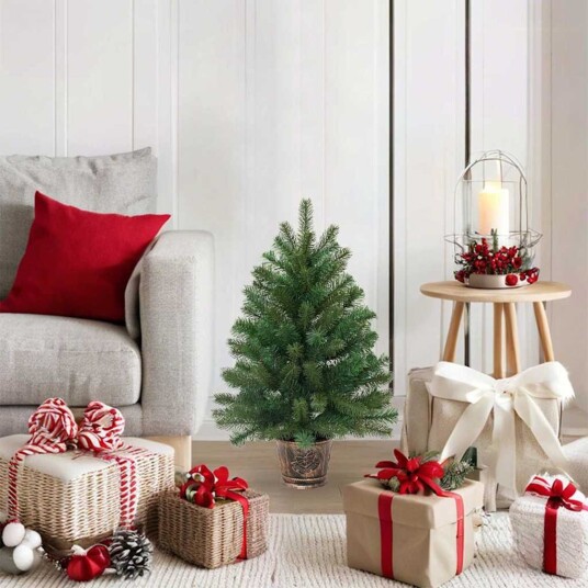  Kunstig juletre med stativ grønn 75 cm PVC PE og stål