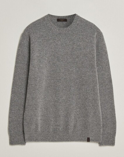Zanone Wool Boucle Crew Neck Grey Melange