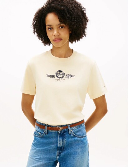 Tommy Hilfiger Varsity Crest Mdrn C Nk Ss Tee Cream S