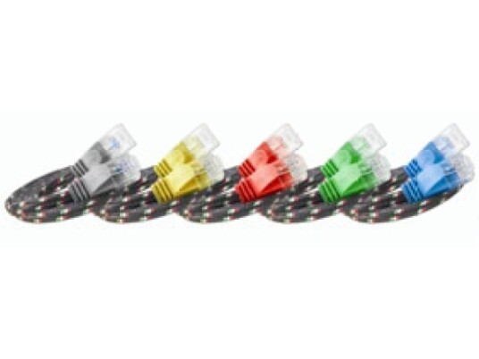 Kat6 Slim Patch Kabel U/Utp Flat Nylonjakke Grå PKW TOUGH K6 0.25