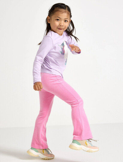 Lindex Leggings Flare Velour Solid Pink 92 Lindex Leggings Flare Velour Solid Pink 92