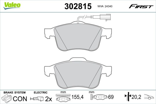 Bremseklosser VALEO 302815