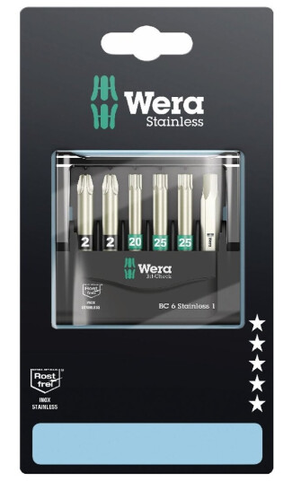 Wera 05073634001, 6 Stykker, Pozidriv, Torx, Pz 2, Tx20, Tx25, Rustfritt Stål, 2 X Pz 2X50 1 X Tx 20X50 2 X Tx 25X50 1 X 5.5X50 Wera 05073634001, 6 Stykker, Pozidriv, Torx, Pz 2, Tx20, Tx25, Rustfritt Stål, 2 X Pz 2X50 1 X Tx 20X50 2 X Tx 25X50 1 X 5.5X50