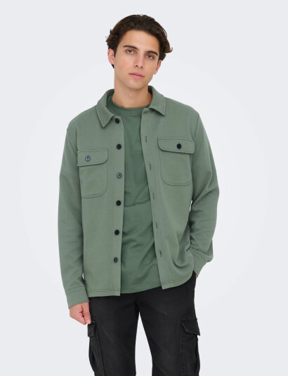 ONLY & SONS Onsnewkodyl Overshirt Sweat Noos - Khaki green - M