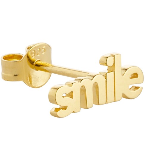 Design Letters Ørering 1 stk. Smil 18 karat gullbelagt Design Letters OneSize Smykker Metallic