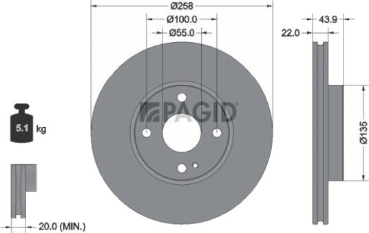 PAGID 56009NC Bremseskive PAGID 56009NC Bremseskive