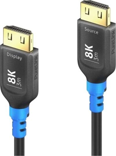 Purelink Flexinstall Series Ultra High Speed Hdmi Kabel Med Ethernet Hdmi Hann Til Hdmi Hann 3 M Hybridkobber / Fiberoptikk Svart Active Optical Cable Aoc 8K 60Hz Støtte Up To 48 Gbps Data Transfer Rate