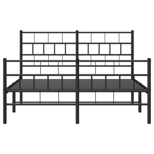 vidaXL Sengeramme i metall med hode- og fotgavl svart 140x200 cm 8721012188792