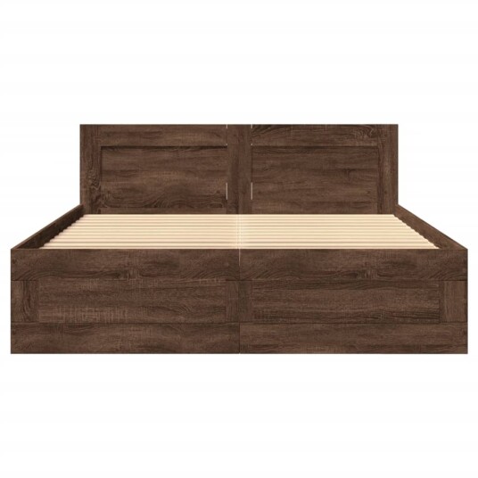 Sengeramme med hodegavl brun eik 120x200 cm konstruert tre 8721102855795
