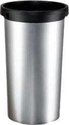 Affaldsbeholder Iris 50 Ltr Rund Plast Metalfinish,4 Stk/Krt
