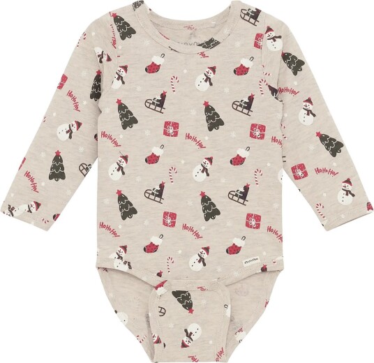 Minymo Body Ls Aop BEIGE MELANGE 62