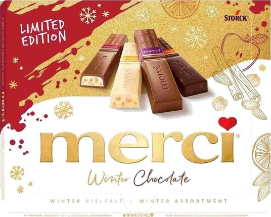 Merci Winter Chocolate 4 Forskjellige Sjokolader/Praliner 250 gram Merci Winter Chocolate 4 Forskjellige Sjokolader/Praliner 250 gram