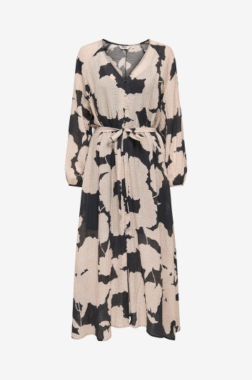 Only Maxikjole unlEbba Life LS V neck Midi Dress W Svart