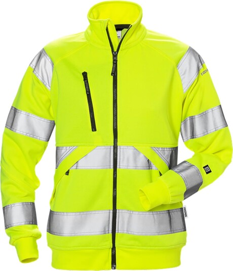 Fristads Sweatshirtjakke 7427 SHV Varselgul Klasse 3 S Arbeidsjakke