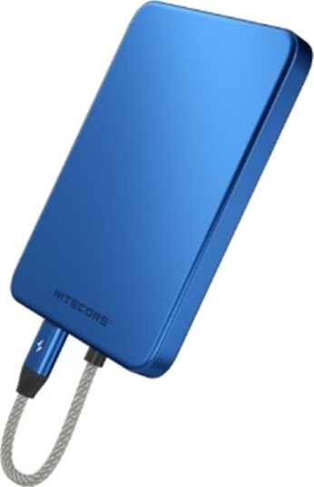 Nitecore POCKET 5 Powerbank 5000mAh – Blå med innebygd USB-C kabel