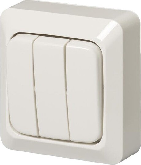 Abb Strømbryter 10631A4 Utenpåliggende, IP20 3 X 1 Pol