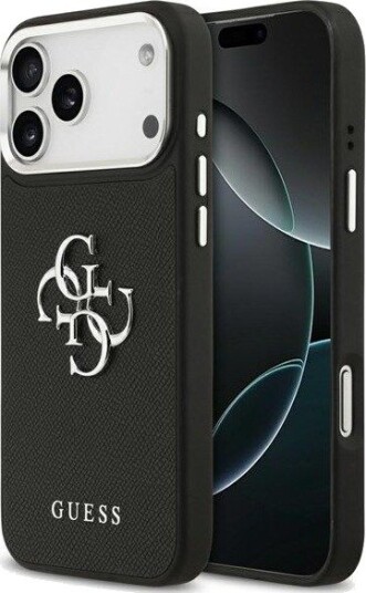 GUESS Grained Big 4G Classic Logo case for iPhone 17 Pro Max - black
