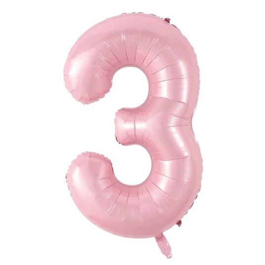 Enorm 102 cm siffer ballong rosa nummer 3 ballong