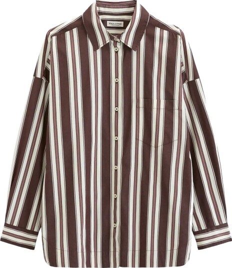 Marc O"Polo Woven Blouses Lsl Y/D Stripes DARK RED_MULTI_01 38