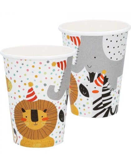 8 stk Kopper med Safari Motiv 210 ml   Safari Animals