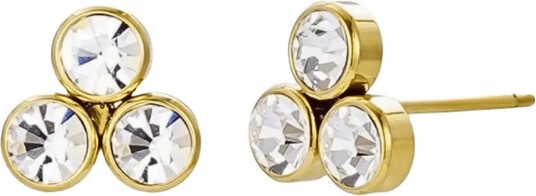 Bud To Rose Lima Trio Earring Clear/Gold   Gold   ONE SIZE