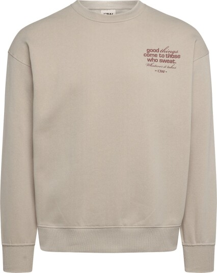 ICANIWILL Everyday Relaxed Crewneck Print W   LIGHT BEIGE   XL