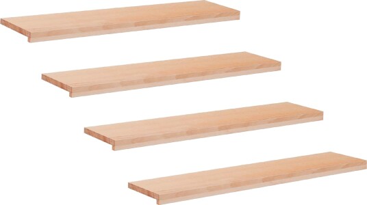 vidaXL Trappetrinn 4 stk. 110 x 30 x 2 cm Naturlig Massiv bøketre