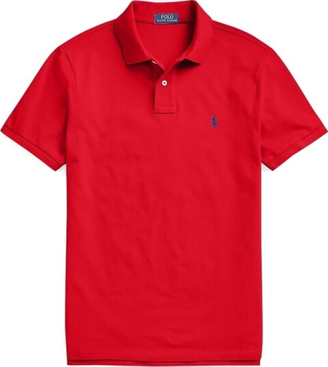 Ralph Lauren Custom Slim Fit Mesh Polo Shirt - Red Ralph Lauren Custom Slim Fit Mesh Polo Shirt - Red