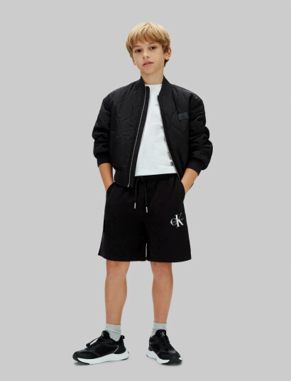 Calvin Klein Mono Logo Relaxed Shorts Black 128
