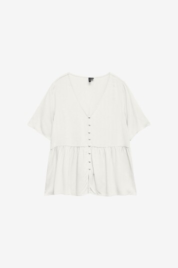 Vero Moda Bluse vmAlba SS Peplum Wvn Hvit