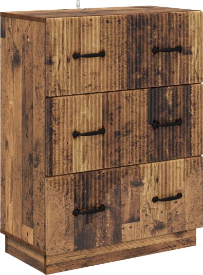 vidaXL Skuffeskap Gammelt tre 66 x 34,5 x 87 cm Konstruert tre