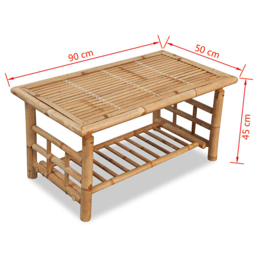 vidaXL Salongbord bambus 90x50x45 cm