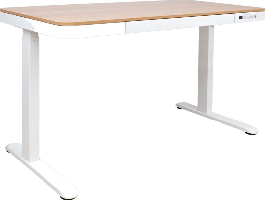 Skrivebord HOME4YOU Ergo med 1 motor 120x60x72-121 cm eik/hvit - eik/hvit