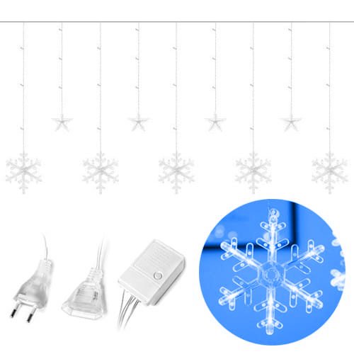 Selgro Lamper snøfnugg stjerner julelys gardin 138 LED
