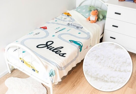 Personlig fototeppe i fleece 150 x 200 cm | Koselig klem i sengstørrelse med dine favorittminner | smartphoto