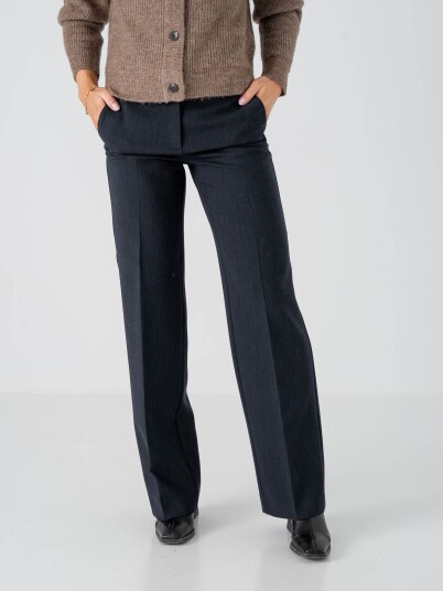 Selected Femme Rita Mid Waist Wide Pant Blå 40/34