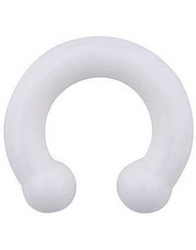 Horseshoe Hvit Ørepiercing i Silikon Strl 3 x 14 mm med 5 mm kule