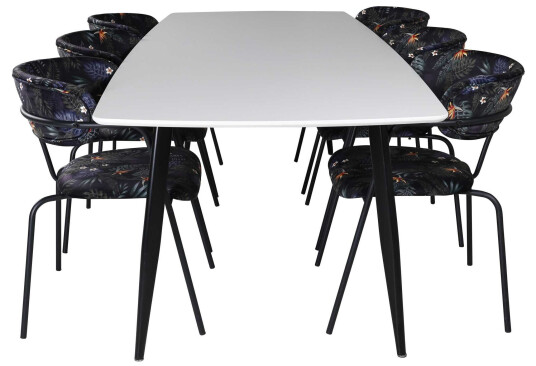 Venture Design Polar & Arrow spisegruppe Hvit/flerfarget 6 st stoler & bord 240 x 100 cm