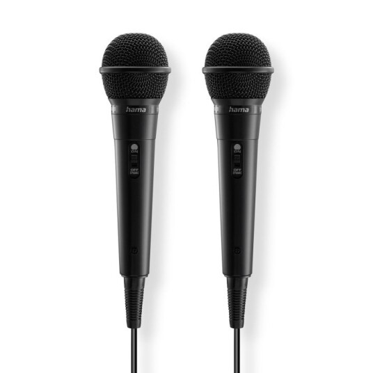 Hama Dynamisk Karaoke Mikrofonsett 2 Pakning Svart