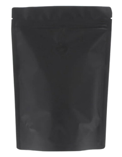 Other Brand 250g Zip Coffee Bag with Valve Paper Feel Varnish Black