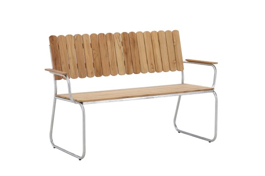 Venture Design Holmsund benk Teak/sølv Natur Venture Design Holmsund benk Teak/sølv Natur