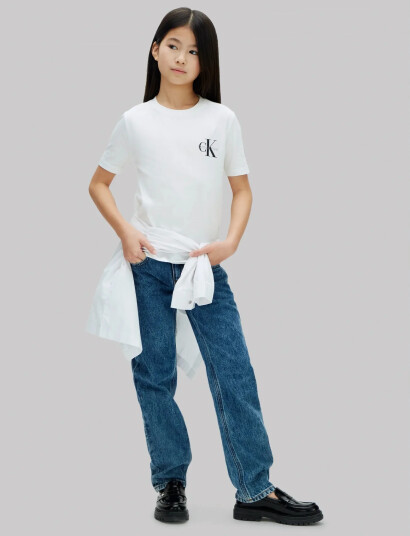 Calvin Klein Chest Mono Logo Ss T Shirt White 116 Calvin Klein Chest Mono Logo Ss T Shirt White 116