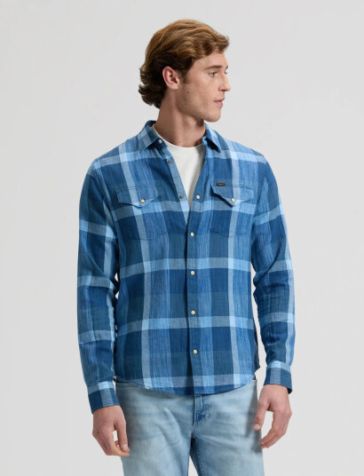 Lee Jeans Clean Western Shirt Blue S x 00 Lee Jeans Clean Western Shirt Blue S x 00