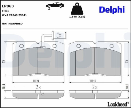 DELPHI LP863 Bremseklosser