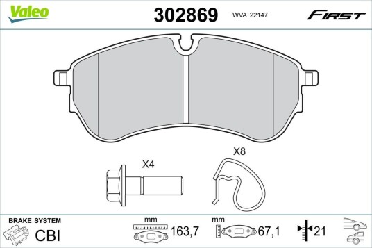 Bremseklosser VALEO 302869