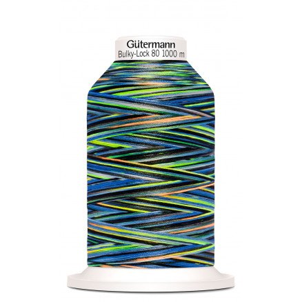 Gütermann Bulky Lock 80 Multi Svart/Blå/Grønn Sytråd Polyester 9858 1000m