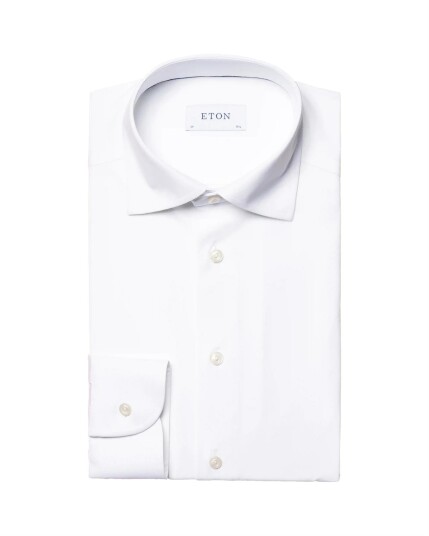 Eton White Four-Way Stretch Shirt Skjorte Hvit  male 38