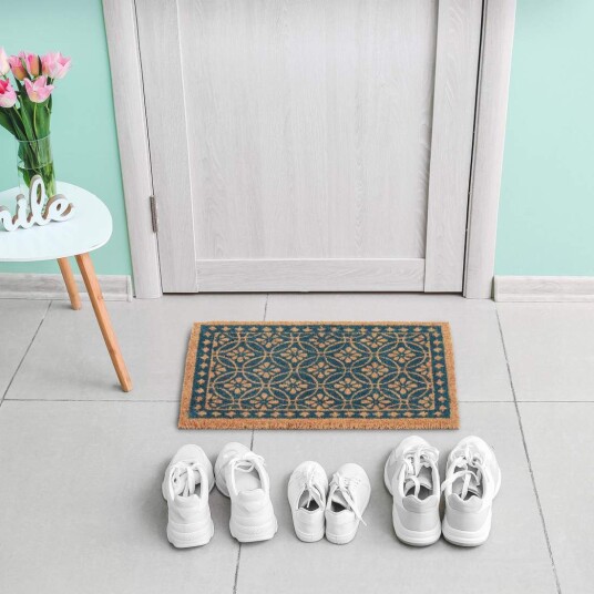 Rxs Kokosfiber dørmatte med blomsterdesign
