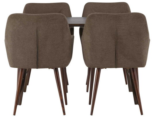 Venture Design Kaseindon & Tomorrow spisegruppe Brun/mørkebrun 4 stoler & bord 120 x 80 cm